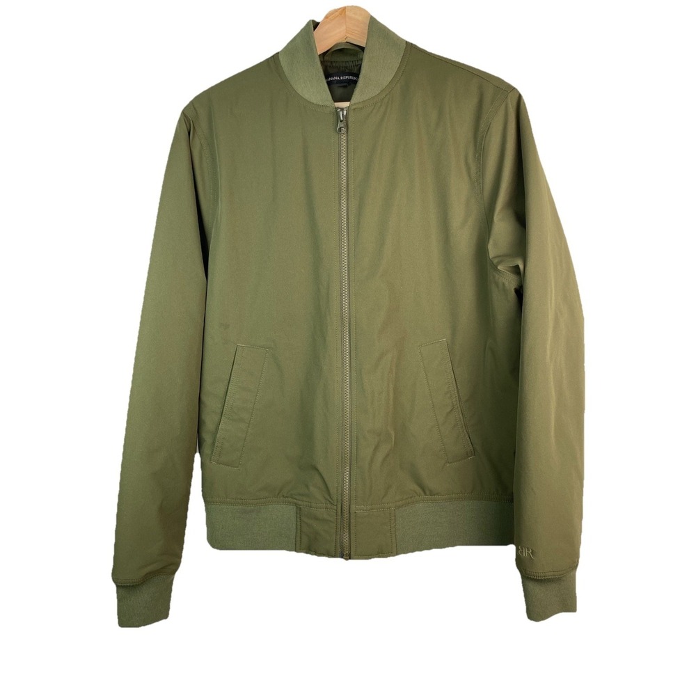 Banana Republic Men's S Olive Green Full Zip Bomber Jacket
